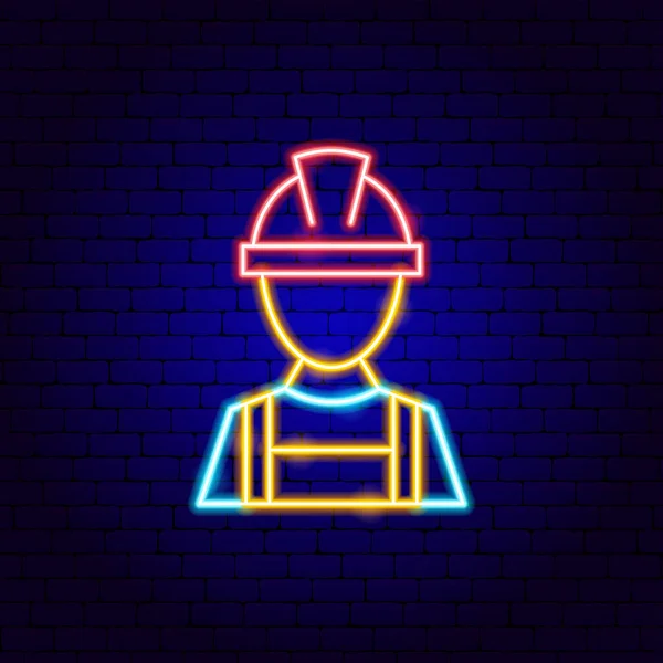 Trabajador de reparación Neon Sign — Archivo Imágenes Vectoriales