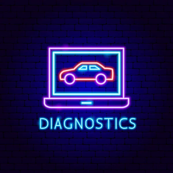 Diagnose-Neon-Etikett — Stockvektor