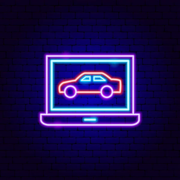 Neonový znak diagnostiky počítačových automobilů — Stockový vektor
