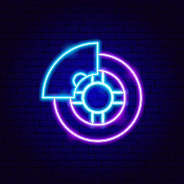 Car Wheel Neon Sign — Stockvector