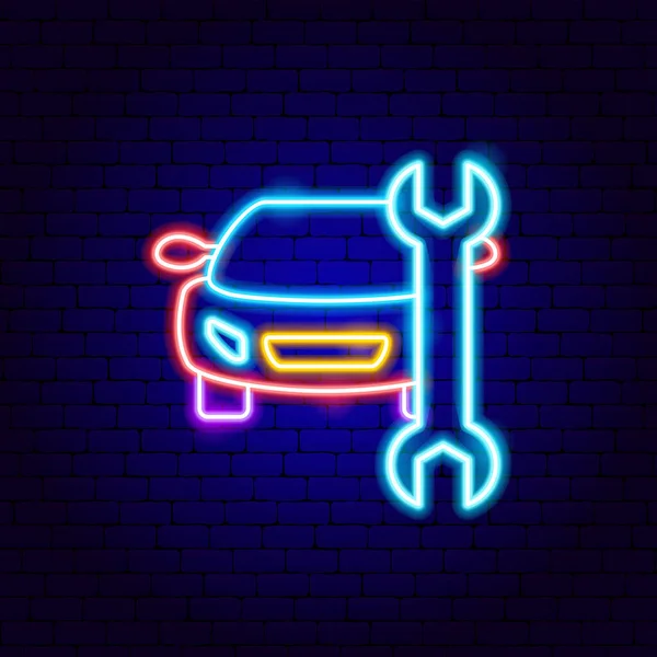 Araba Tamiri Neon İşareti — Stok Vektör