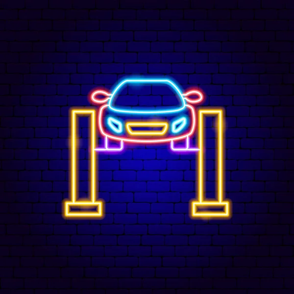 Araba Jack Neon İşareti — Stok Vektör