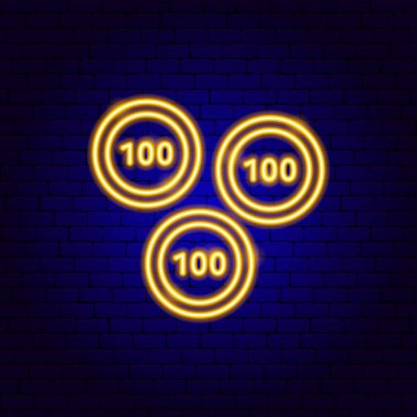 Altın Sikke 100 Neon İşareti