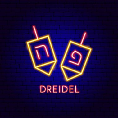 Dreidel Neon Etiketi