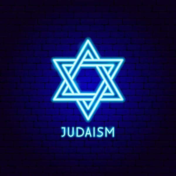 Judaizm Neon Label — Wektor stockowy