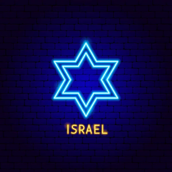 Ετικέτα νέον Ισραήλ — Διανυσματικό Αρχείο