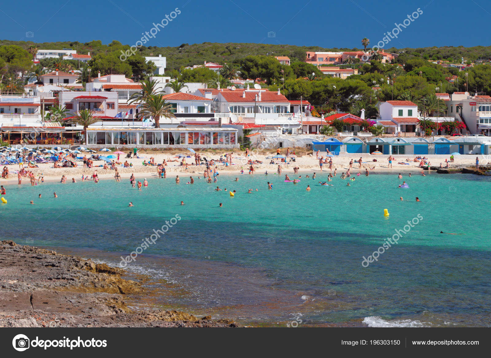Plage Punta Prima Minorque Espagne Photo éditoriale