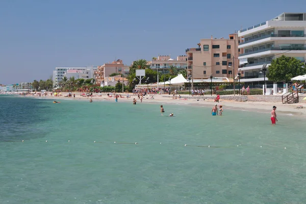 Plaja Playa Den Bossa Ibiza Spania — Fotografie, imagine de stoc