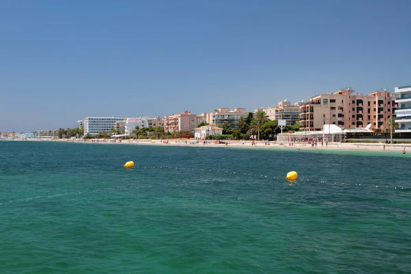 Mare Staţiune Playa Den Bossa Ibiza Spania — Fotografie, imagine de stoc