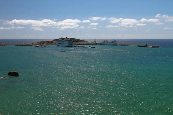 Zona Acuática Puerto Marítimo Terminal Cruceros Ibiza España — Foto de Stock