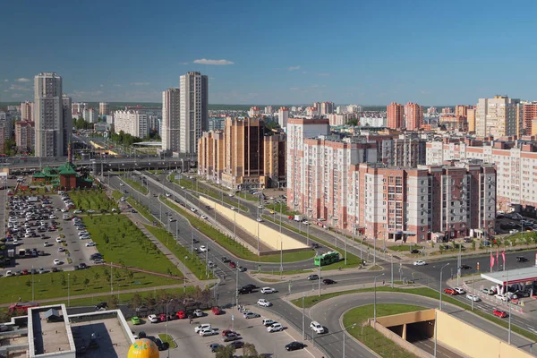 Avenue Avec Croisement Rues Deux Niveaux Kazan Russie — Photo