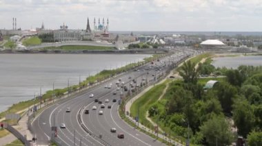 Taşıma Barajı, Kazanka nehir ve Kazan Kremlin. Kazan, Tataristan, Rusya Federasyonu