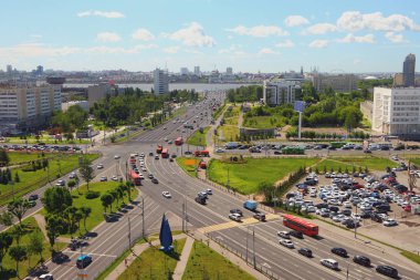Şehirde caddelerinden geçerken. Kazan, Tataristan, Rusya Federasyonu