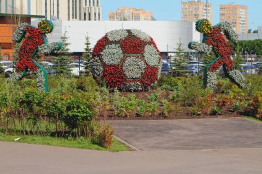 Kazan, Rusya - 21 Haziran 2018: Çim yükleme futbol