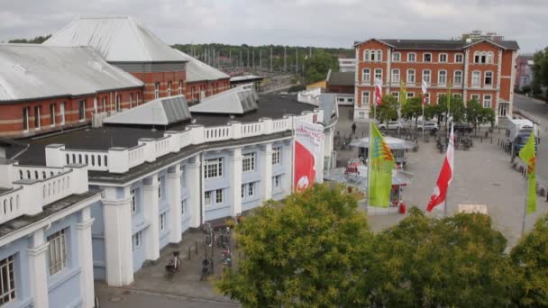 Rostock Tyskland Jul 2018 Järnvägsstation — Stockvideo