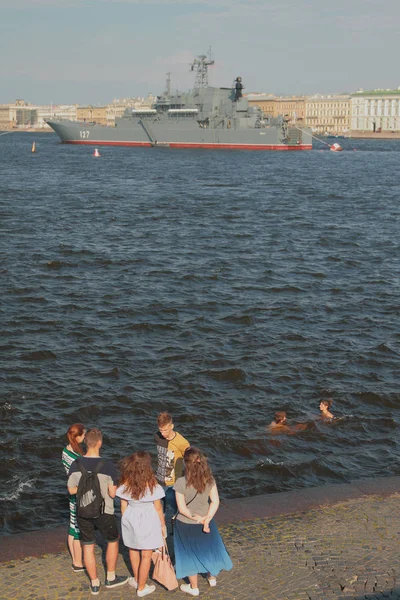 Petersburg Russia Jul 2018 Spit Vasilyevsky Island — Stock Photo, Image