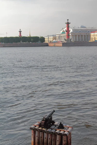 Rivière Neva Flèche Île Vassilievski Saint Pétersbourg Russie — Photo