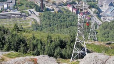 Teleferik ve gondol kadar yükselen. Bergen, Norveç