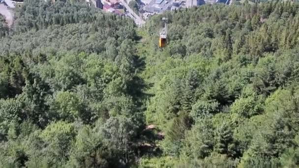 Ropeway Gondola Hillside Bergen Norway — Stock Video