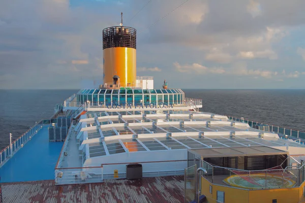 Nordsee Norwegen Juli 2018 Deck Eines Kreuzfahrtschiffes Bei Sonnenuntergang — Stockfoto