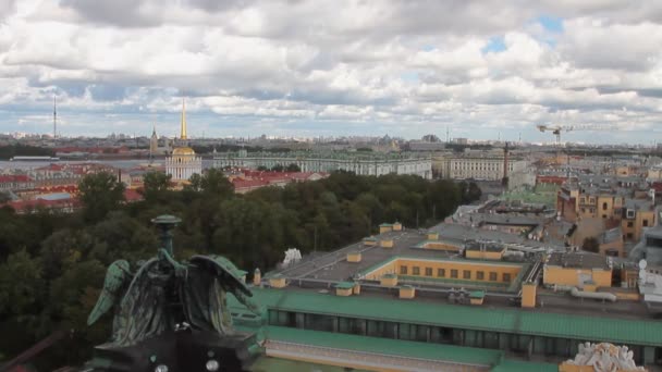 Şehir Çatılar Şehir Bulutlar Petersburg Rusya Federasyonu — Stok video