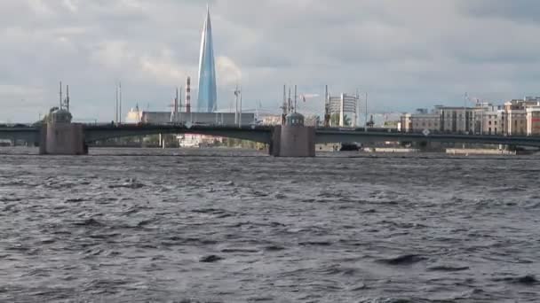 Fiume Ponte Città San Pietroburgo Russia — Video Stock