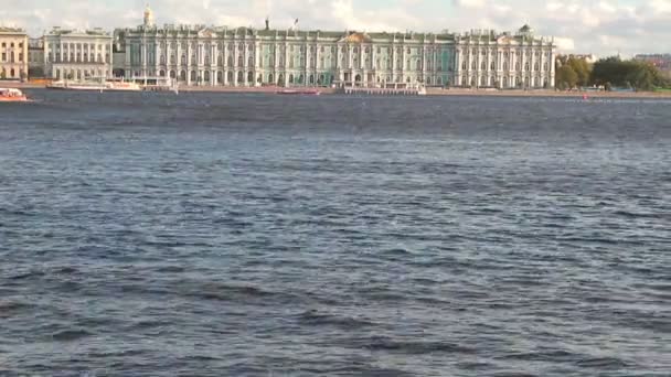 Palace Embankment Neva River Petersburg Russia — Stock Video