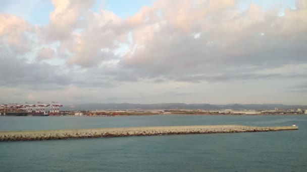 Zona Acqua Del Porto Marittimo Barcellona Spagna — Video Stock