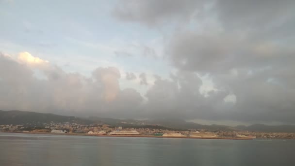 Morze Portowego Miasta Wybrzeżu Palma Mallorca Hiszpania — Wideo stockowe