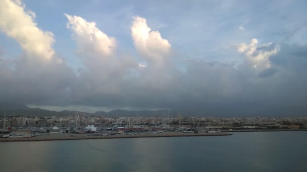 Havet Och Hamnen Staden Palma Mallorca Spanien — Stockvideo