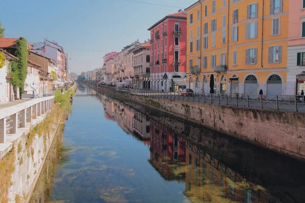 Grand Canal Naviglio Grande Milan Italie — Photo
