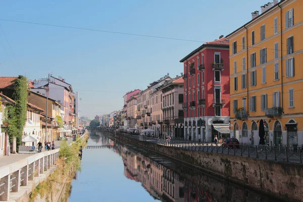 Kanału Naviglio Grande Mediolan Włochy — Zdjęcie stockowe