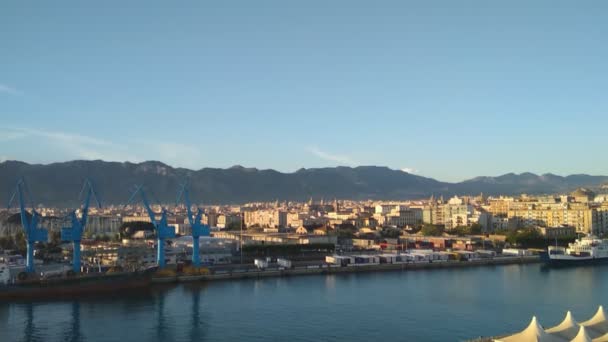 Körfez Liman Şehri Palermo Talya — Stok video