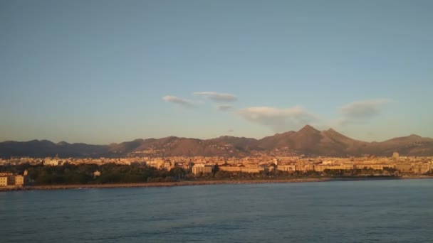 Cidade Montanhas Costa Mar Palermo Itália — Vídeo de Stock