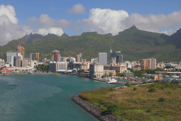 Gulf Coast City Mountains Port Louis Mauritius — Stock Photo, Image