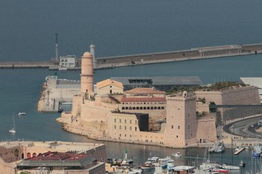Fort Saint Jean ve deniz. Marseille, Fransa