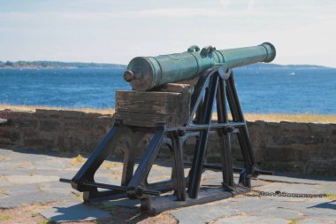 Antik topçu top kale Kristiansholm. Kristiansand, Norveç