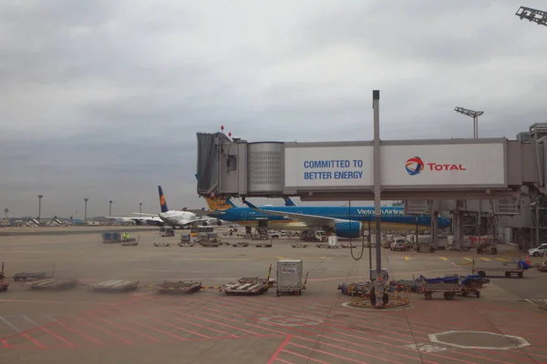 Frankfurt Main Germany Jan 2018 Airport Air Terminal Teleladders — Stock Photo, Image