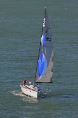 Warnemunde, Rostock, Almanya - 06 Temmuz 2018: Yelkenli Yat