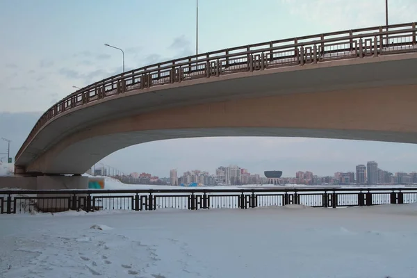 Nasyp Most Miasto Kazan Federacja Rosyjska — Zdjęcie stockowe