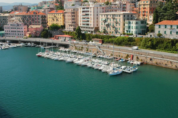 Water Havengebied Parking Voor Jachten Stad Savona Italië — Stockfoto