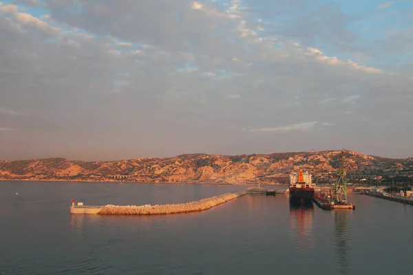 See Und Frachthafen Marseille Frankreich — Stockfoto