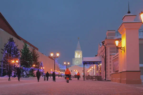 Sheynkman Street Soirée Janvier Kazan Russie — Photo