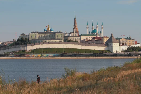 Starověké Kreml Břehu Řeky Kazan Rusko — Stock fotografie