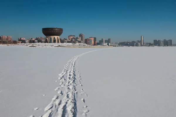 Kazan Russia Febbraio 2018 Tracce Neve Città — Foto Stock