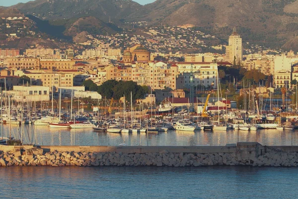 Körfez Cala Şehir Limanda Palermo Sicilya — Stok fotoğraf