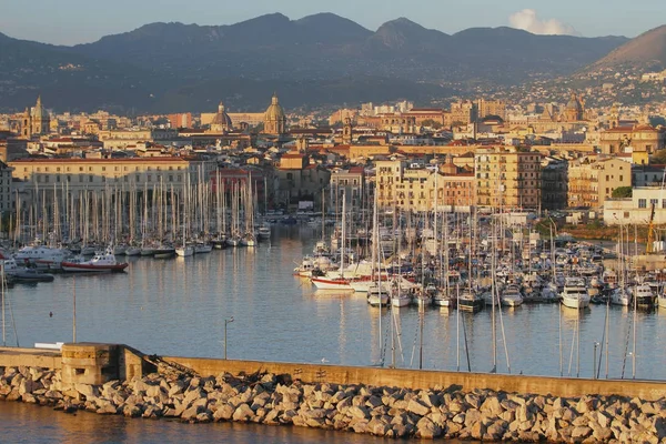 Cala Záliv Přístav Město Palermo Sicílie — Stock fotografie