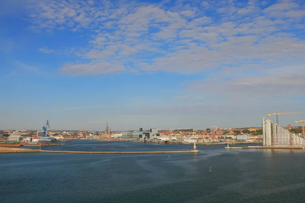 Port Miasto Wybrzeżu Morza Aarhus Jutlandii — Zdjęcie stockowe