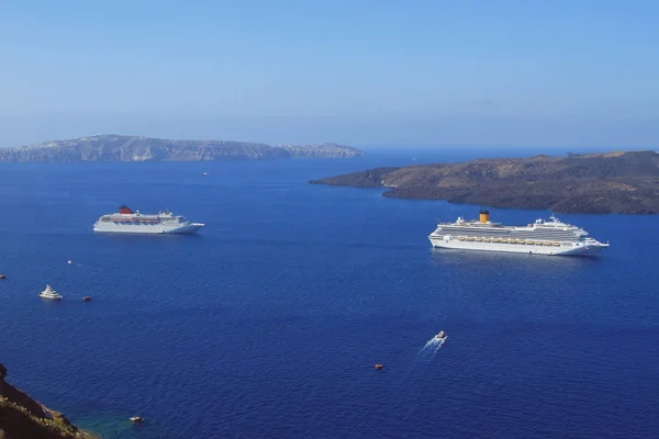 Cruceros Estacionamiento Licitación Santorini Grecia — Foto de Stock