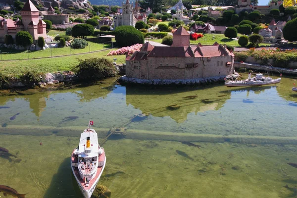 Melide Switzerland Sep 2018 Lake Castle Park Miniatures — Stock Photo, Image